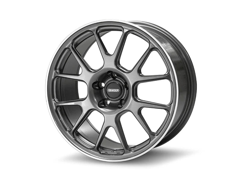 iSWEEP CP12 17x8.5 • ET45 • 5:112 • 57.1CB Gloss Racing Graphite w/ Machined Lip