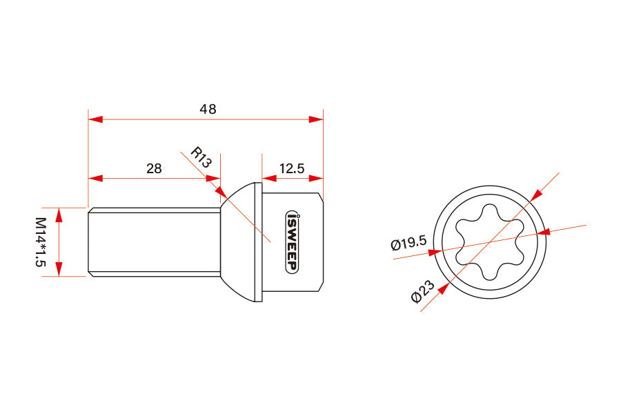 iSWEEP Titanium Wheel Lug Bolts - NEUSPEED RS Wheels