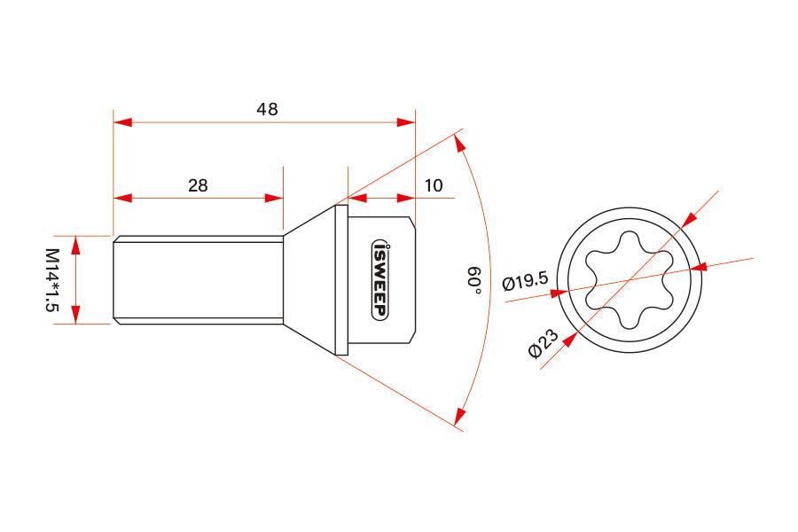 iSWEEP Titanium Wheel Lug Bolts